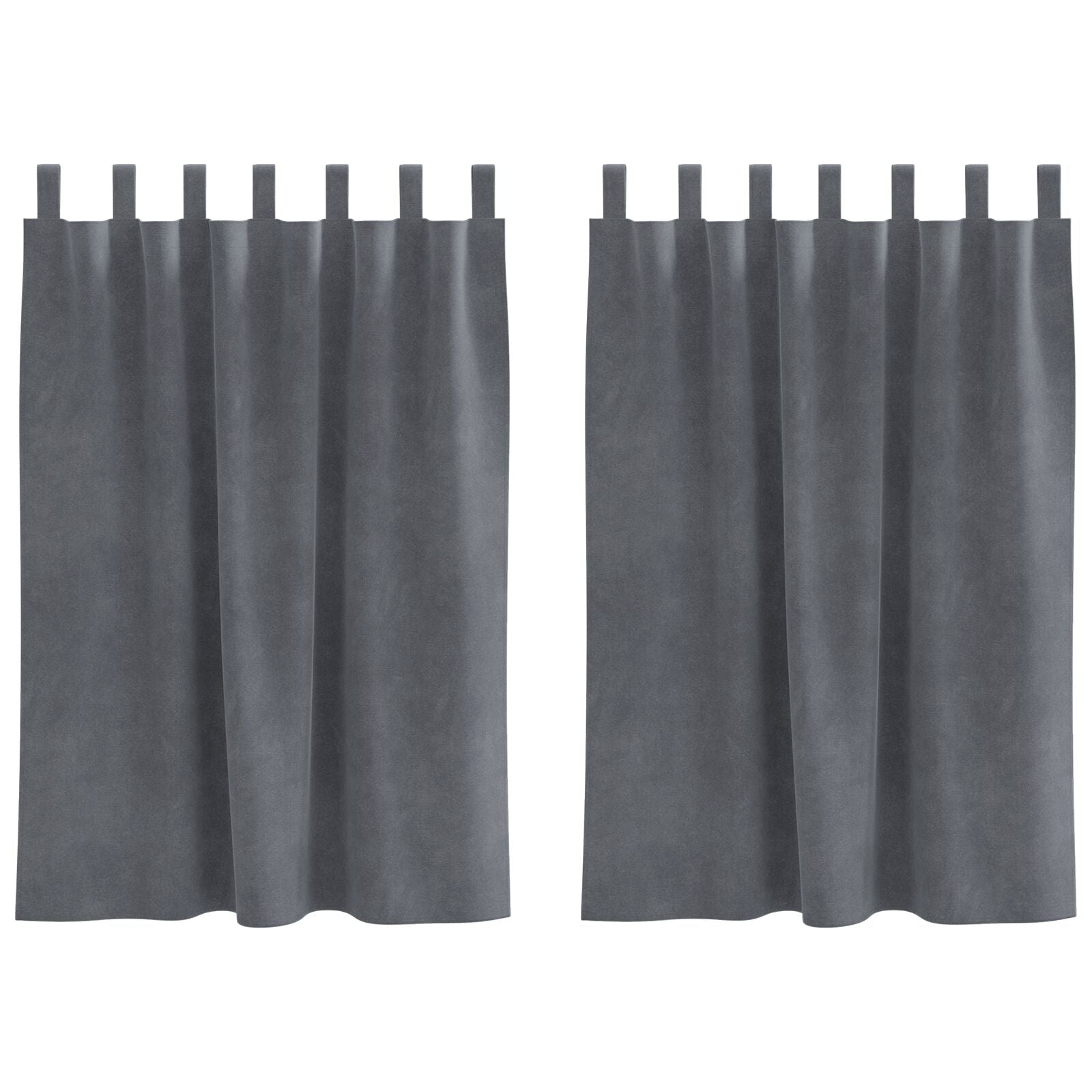 Zwarteout Gordijnen 2 Stuks Velvet Super Lichtgrijs 140 x 140 cm met ophanglussen