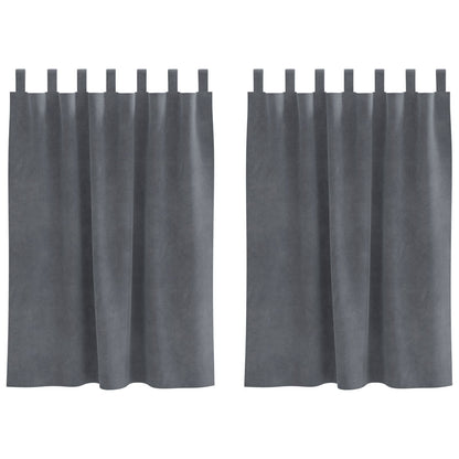 Zwarteout Gordijnen 2 Stuks Velvet Super Lichtgrijs 140 x 140 cm met ophanglussen