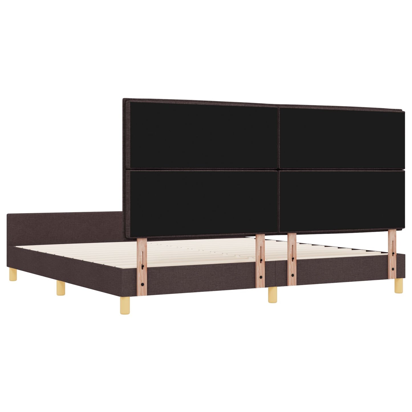 Bedframe Donkerbruin 200X200 Cm Stof Crème