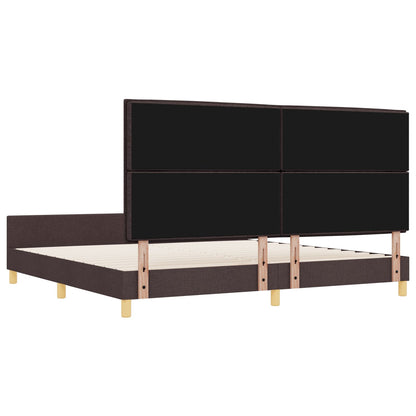 Bedframe Donkerbruin 200X200 Cm Stof Crème