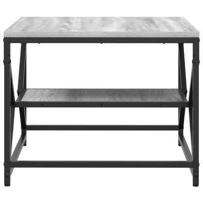 Salontafel Met Plank - - - Gemaakt Van Bewerkt Hout Grijs sonoma 51 x 50 x 40 cm