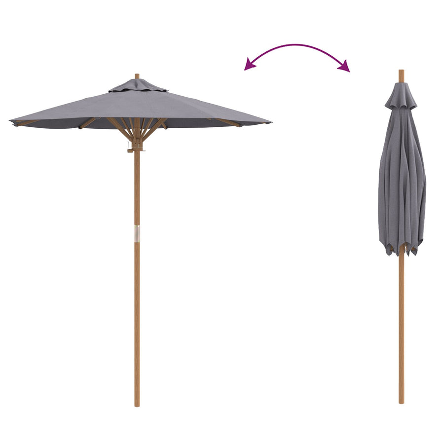 Tuinparasol 180X230 Cm Bamboe 180 x 180 x 230 cm Donkergrijs