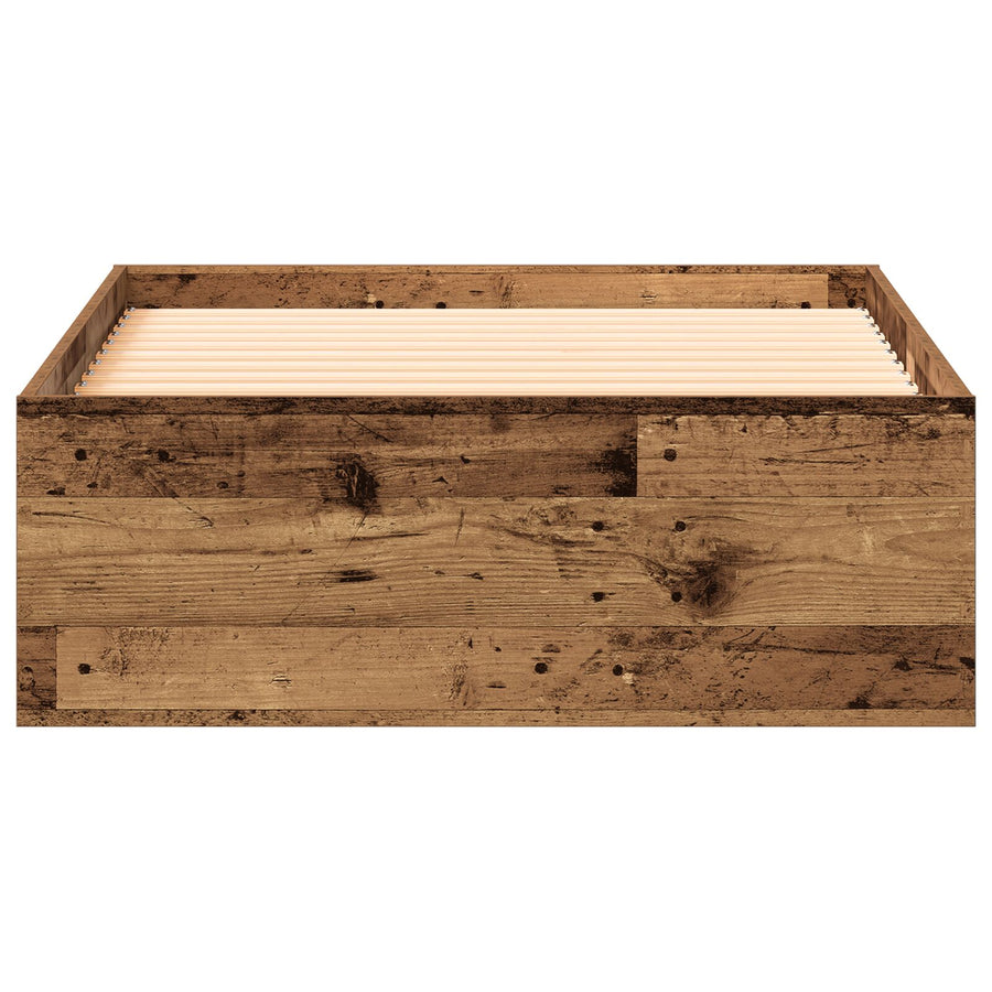 Bed Frame Oude Hout 90X200 Cm Engineered Hout Ambachtelijk Eiken