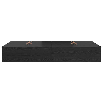 Bed Met Opslag Hout Standaard Tweepersoons Zwart Eiken 120 x 190 cm