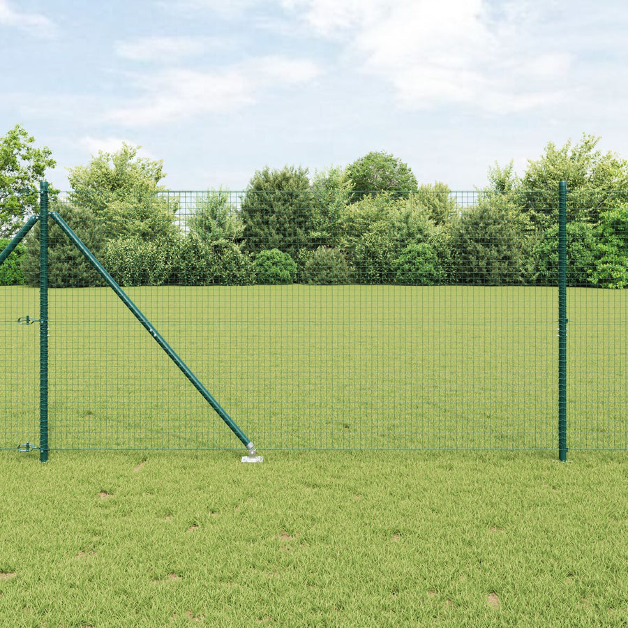 Gelaste Draad Fence Met 7 Spike Posts Groen 1,4X10 M Staal Gegalvaniseerd Staal