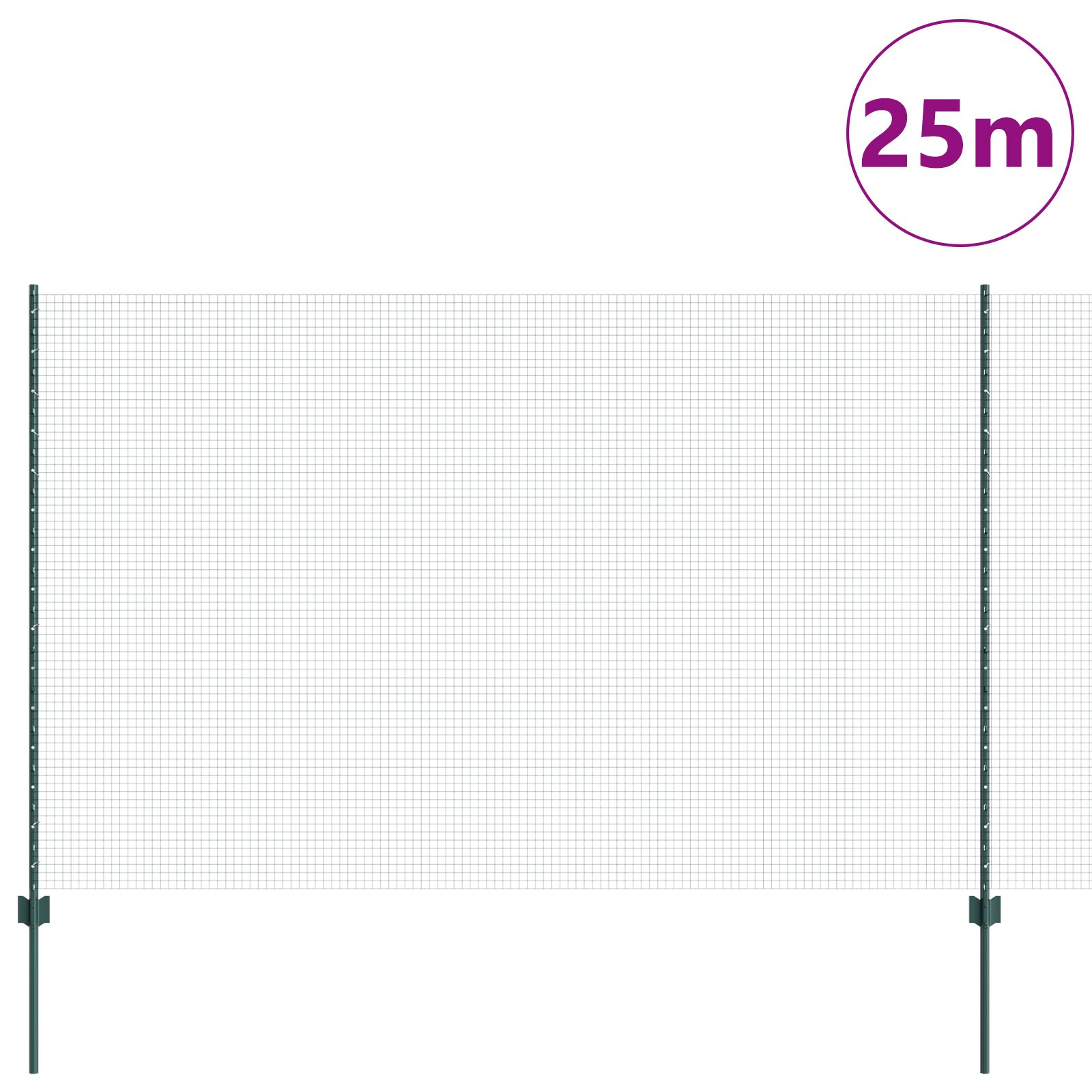 Gelast Draadhek Met 11 U Posts Groen 1.5X25 M Staal