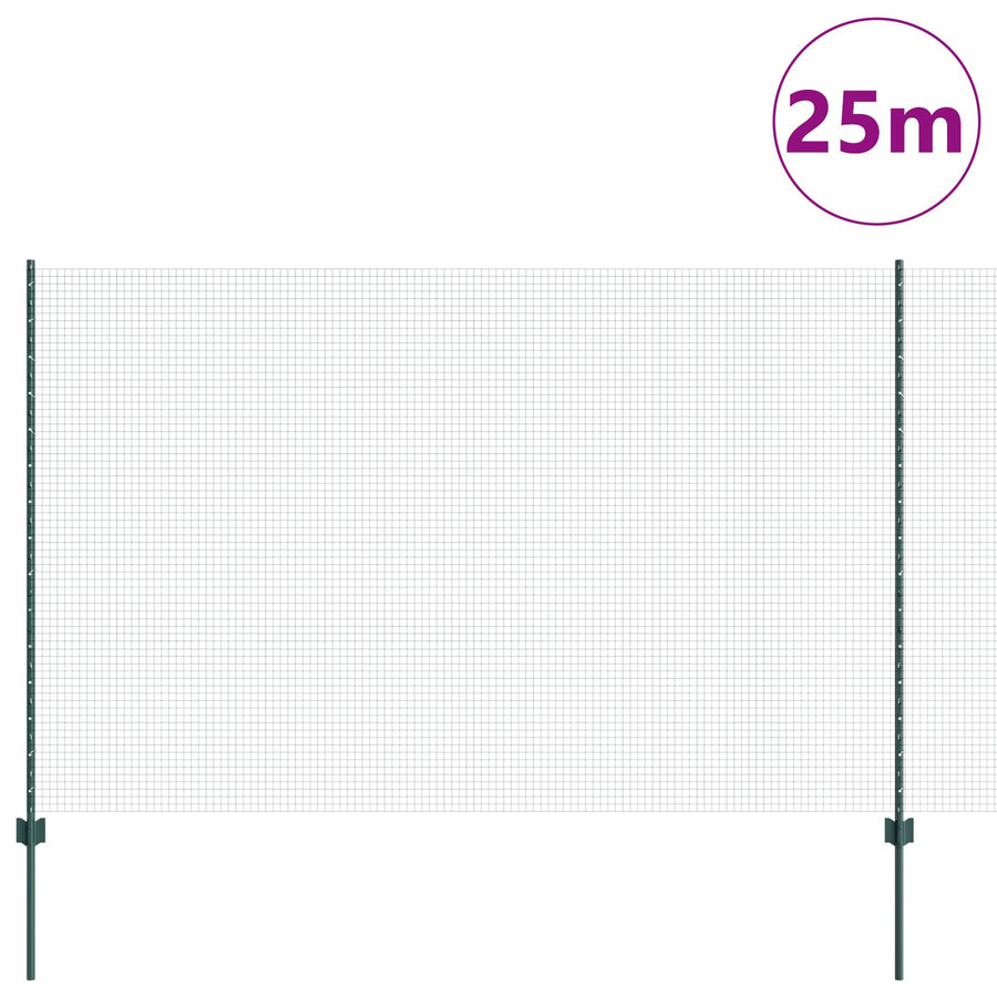 Gelast Draadhek Met 11 U Posts Groen 1.5X25 M Staal