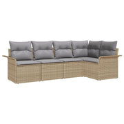 Tuinset poly rattan 5-delig beige
