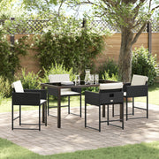 Tuinset poly rattan zwart 4 stoelen 1 tafel