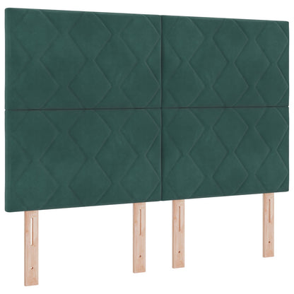 Hoofdbord Diamantblok Ontwerp Donkergroen 140 cm Fluweel