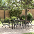 Tuinset polyrattan 7-delig zwart