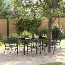 Set Van 4 Zwart Pe Rattan Middel Uv-Bestendig Tuinstoel