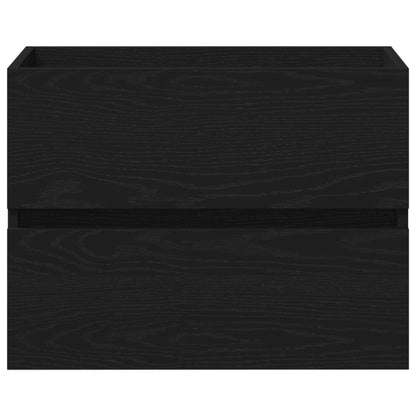 Waskast Met Ingebouwde Wastafel Zwart Eiken Engineered Hout,  Waskast Zwart Eiken 60X38,5X45 Cm Engineered Hout