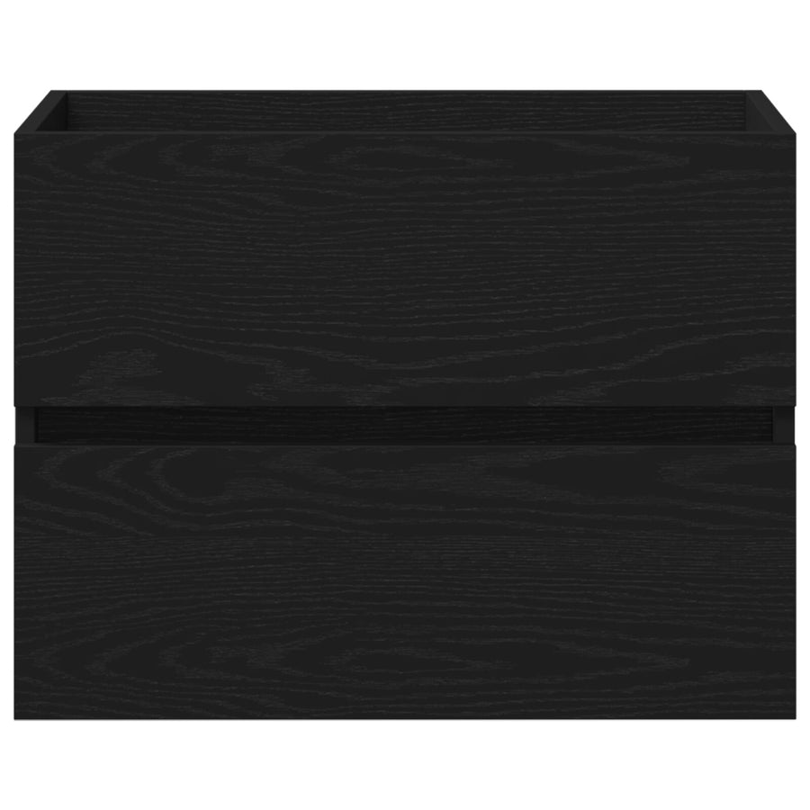 Waskast Met Ingebouwde Wastafel Zwart Eiken Engineered Hout,  Waskast Zwart Eiken 60X38,5X45 Cm Engineered Hout