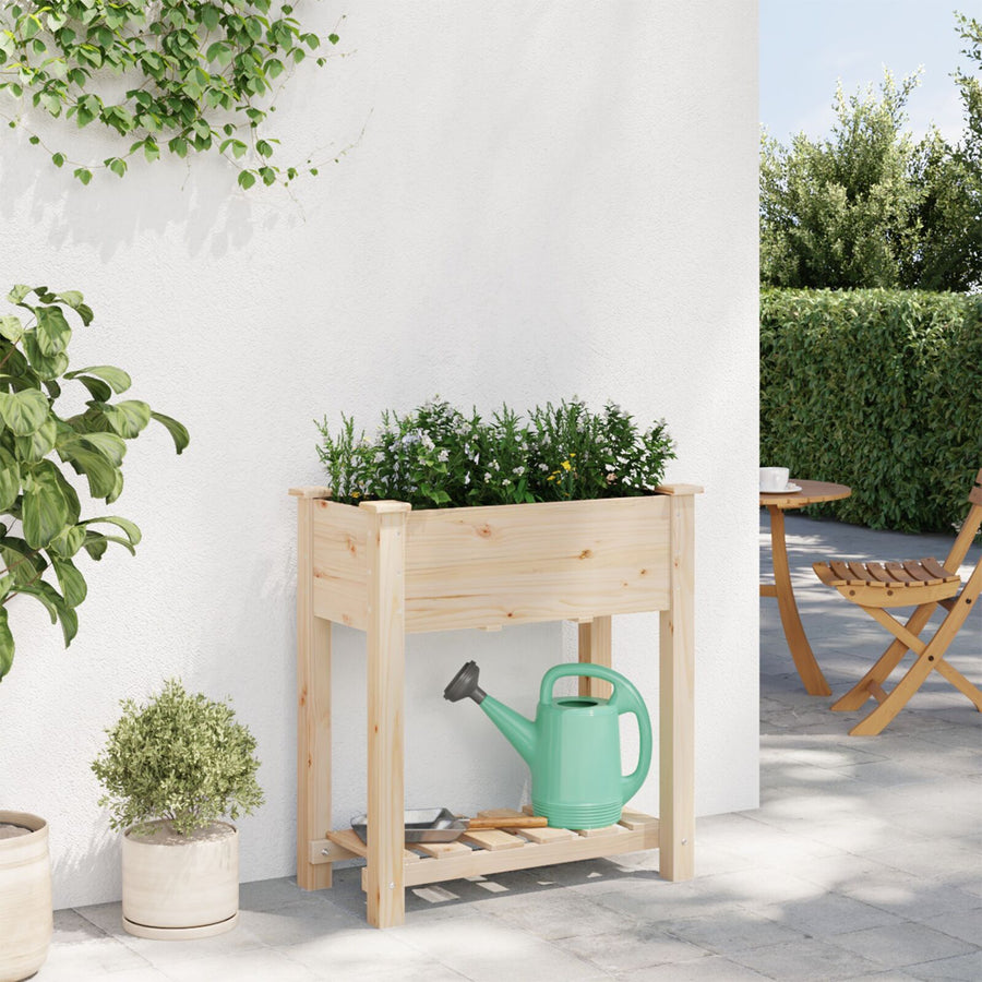 Tuinbak Met Plank 71X37X76 Cm Massief Vurenhout 71 x 37 x 76.5 cm
