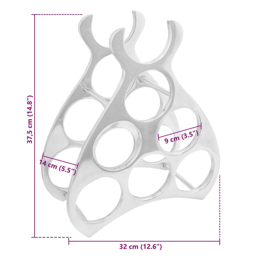 Flessenrek Zilver Aluminium 38 x 33 x 13 cm
