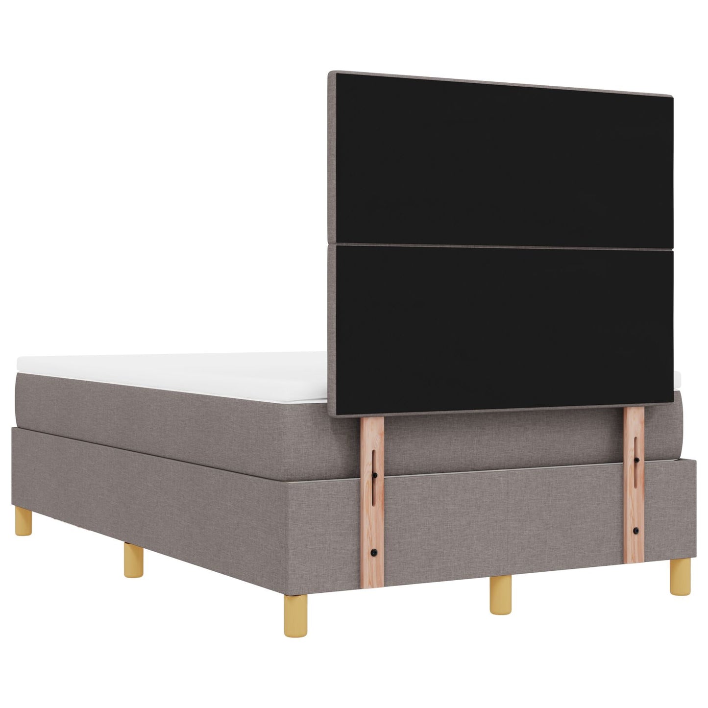 Boxspring Bed Met Matras & Bank Stof Taupe 120 x 200 cm Geknoopte knoopverdeling