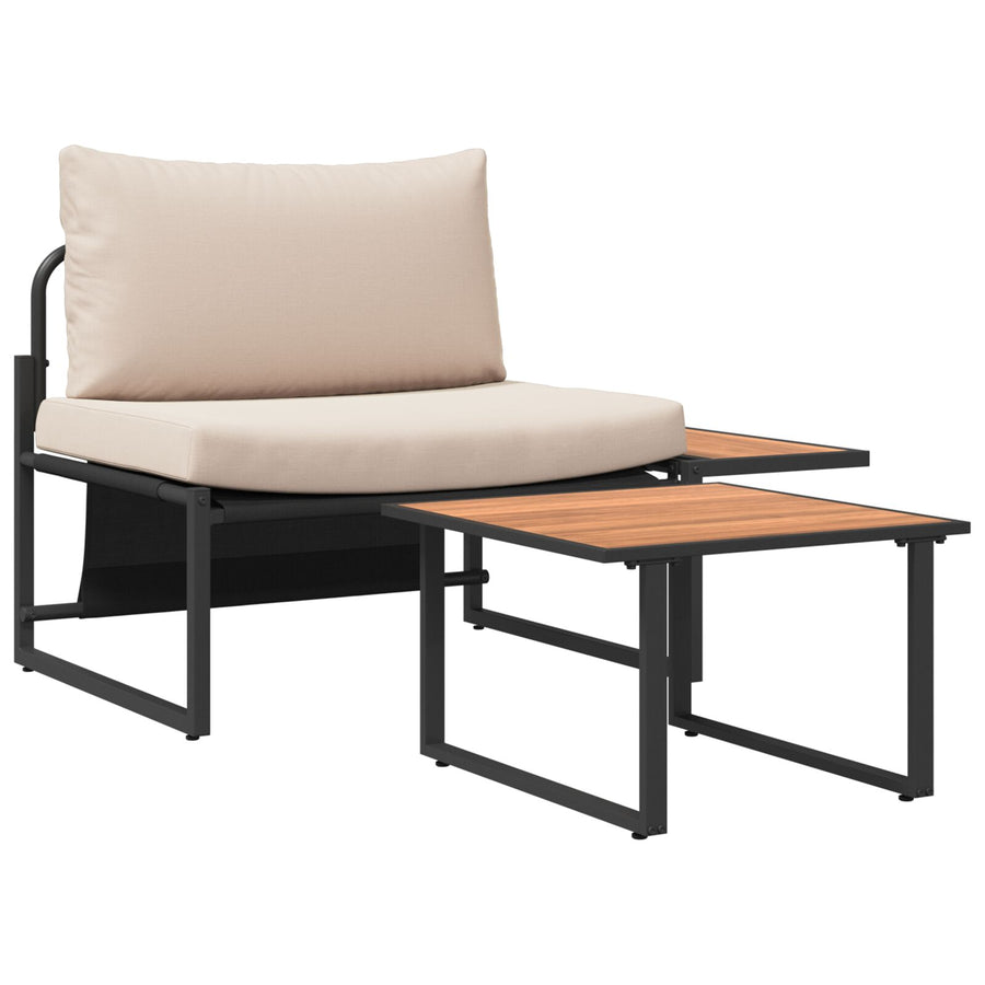 2-Delige Tuin Sofaset Losse Stoel Met Kussens Taupe
