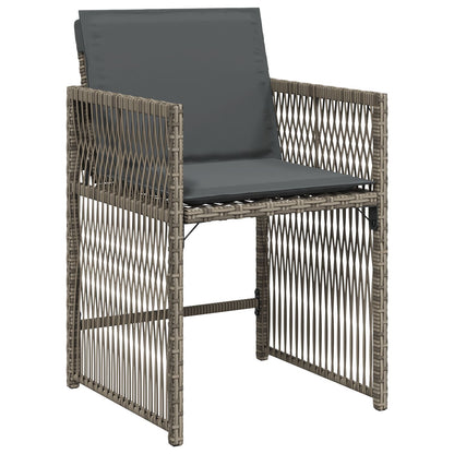 5-Delige Tuin Eettafelset Met Kussens Grijs Poly Rattan