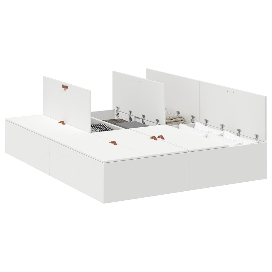 Opbergbedframe Wit 135 x 190 cm