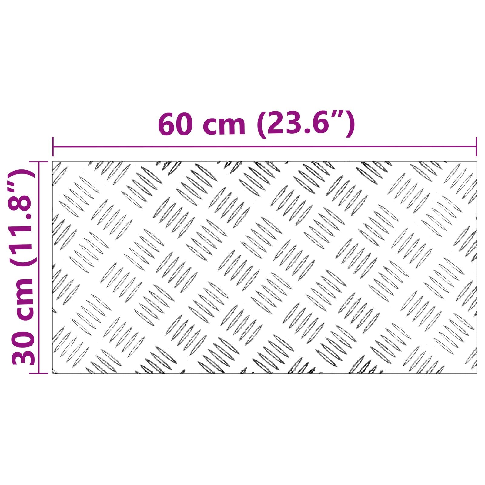 Aluminium Geweven Platen 2 Stuks Anti-Slip 60X30 Cm 60 x 30 x 0.3 cm Rechthoekig