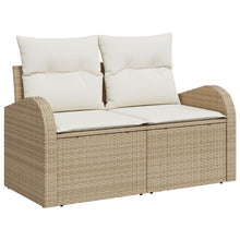 2-Persoons Tuin Sofa Met Kussens Poly Rattan Beige en crème zonder opbergruimte