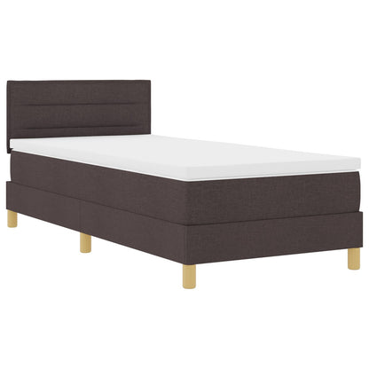 Boxspringbed Met Matras Stof Donkerbruin 80 x 200 cm Lijnen ontwerp