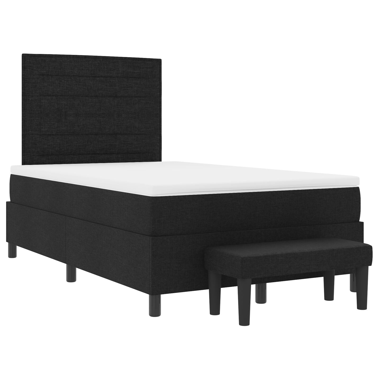 Boxspring Bed Met Matras & Bank Zwart 120X200 Cm Stof Donkergrijs