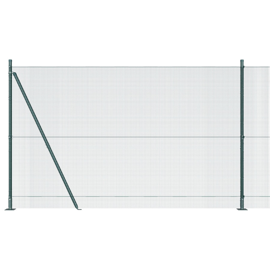 Gelaste Draadhek Met 13 Flenspalen Groen 1,4X50 M Staal Gegalvaniseerd Staal