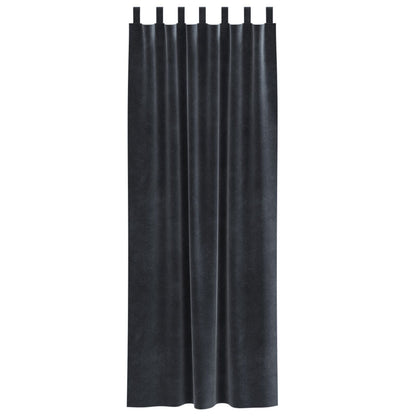 Zwart-Out Gordijnen 2 Stuks Fluweel Donkergrijs 140 x 225 cm met ophanglussen
