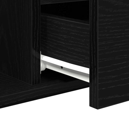 Salontafel 90X49X45 Cm Bewerkt Hout Zwart eiken