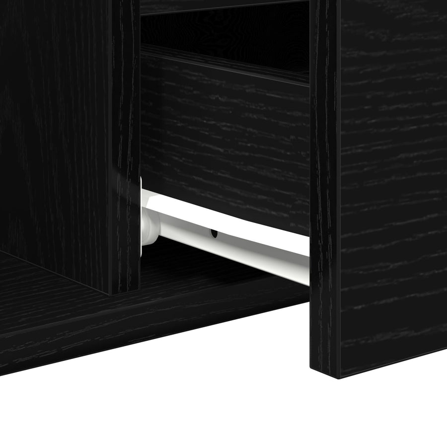 Salontafel 90X49X45 Cm Bewerkt Hout Zwart eiken