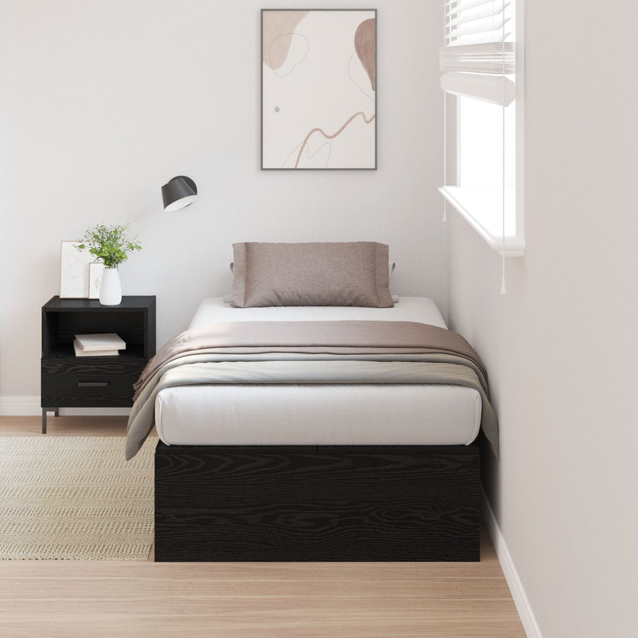Opbergbedframe Zwart Eiken 100 x 200 cm