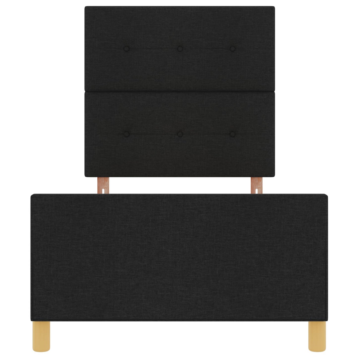 Zwarte Stof Bedframe 90X190 Cm Crème