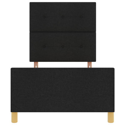 Zwarte Stof Bedframe 90X190 Cm Crème