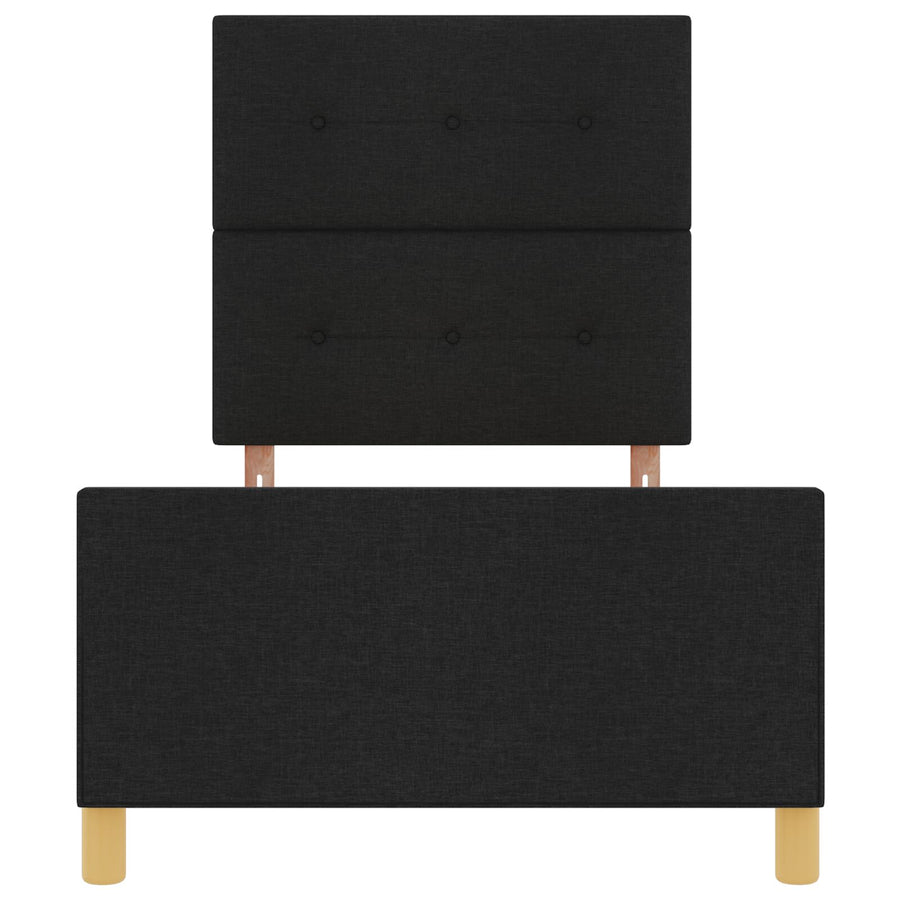 Zwarte Stof Bedframe 90X190 Cm Crème