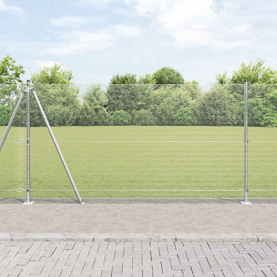 Gegalaiseerd Hek Met 13 Flenspalen 1.2X50 M Gegalvaniseerd Staal Gegalvaniseerd Staal