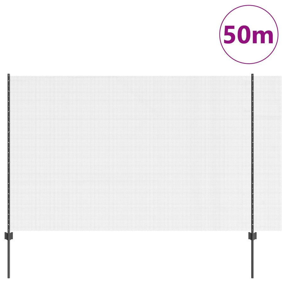 Gelast Draadhek Met 44 U-Palen Grijs 1.5X50 M Staal