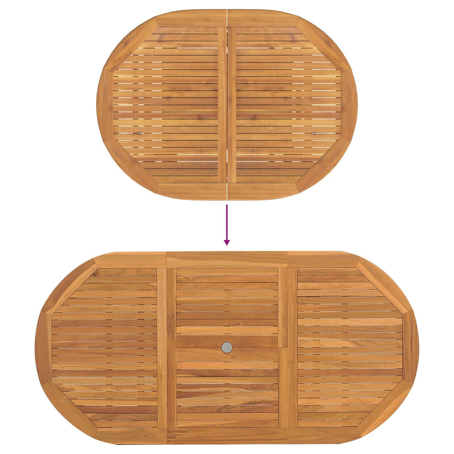 7-Delige Tuin Eettafelset Massief Hout Teak