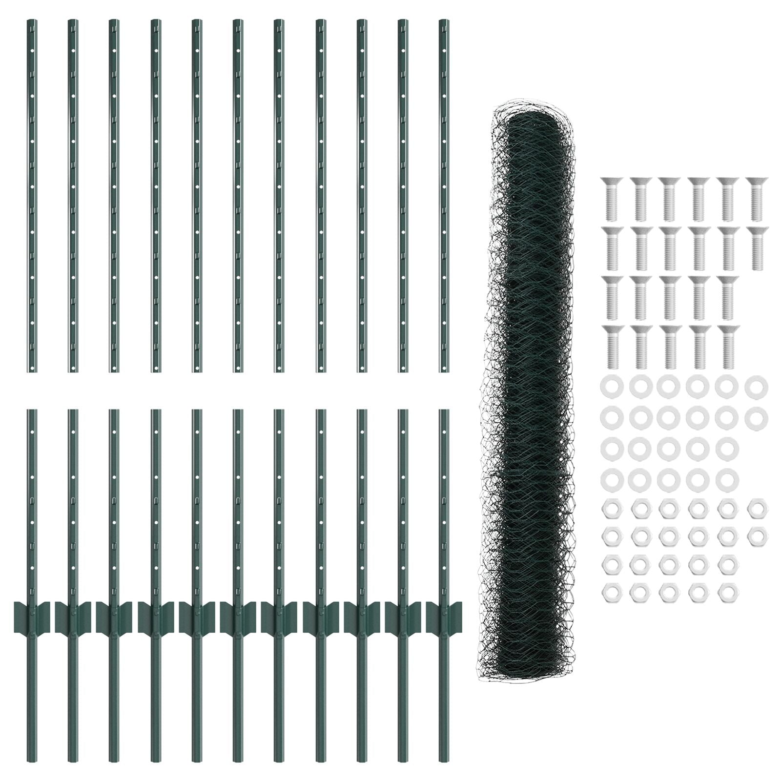 Tuinhek Set Set Van 2 Groen Metaal 25 X 1 M Duurzaam Tuinhek