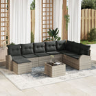 Garden Sofa Set with Cushion 9 pcs Light Grey Poly Rattan