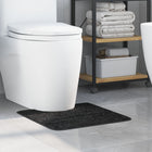 Anti-Slip Bath Mat with Toilet Cut-Out Dark Grey 50 x 50 cm PP