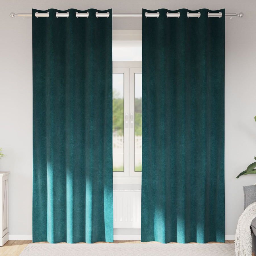 Zwarte Gordijnen 2 Stuks E Fluwelen Donkergroen 140 x 260 cm met oogjes