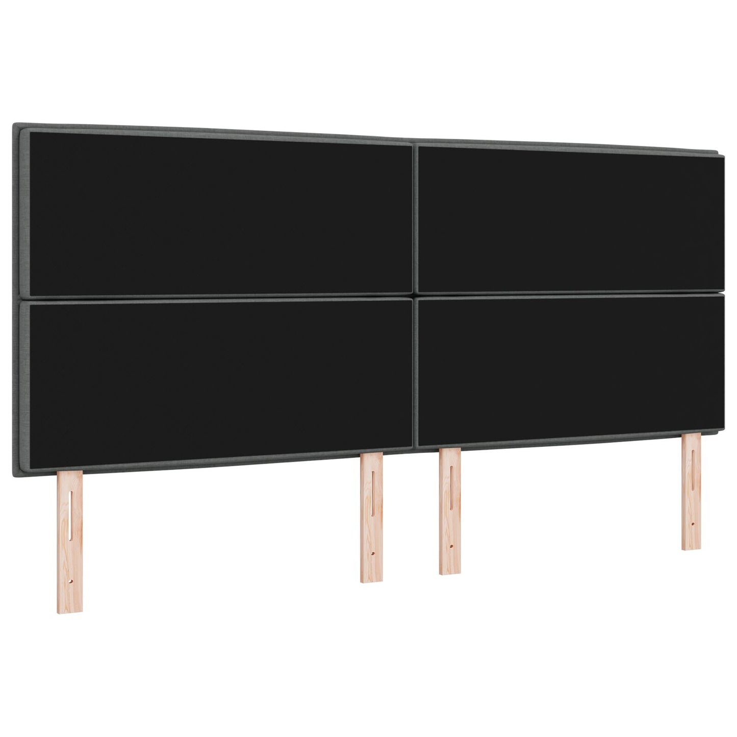 Hoofdbord Lijnen Ontwerp Stof Donkergrijs 200 cm Hoog hoofdbord