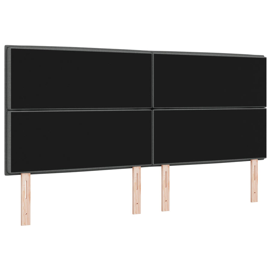 Hoofdbord Lijnen Ontwerp Stof Donkergrijs 200 cm Hoog hoofdbord