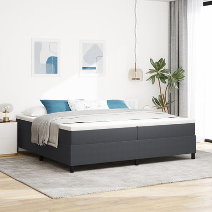 Boxspringbed Met Matras Donkergrijs 200X200 Cm Corduroy Stof