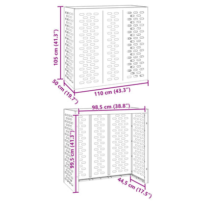 Airconditionerhoes Staal Wit 110 x 50 x 105 cm