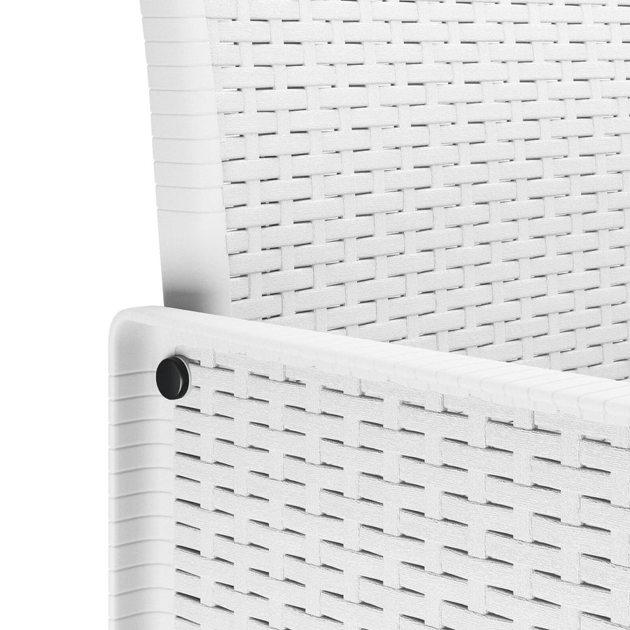 5 Delige Tuin Eettafel Set Wit Poly Rotan