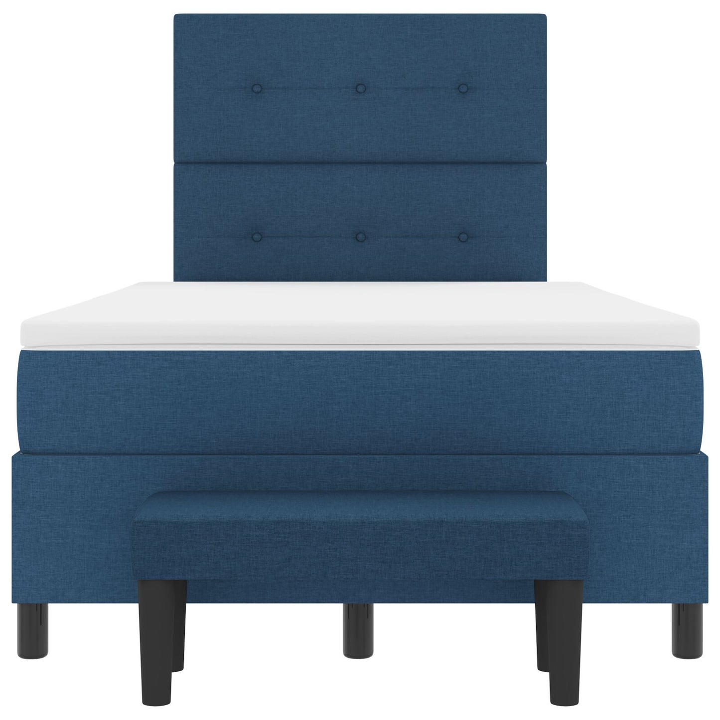 Boxspringbed Met Matras & Bank Stof Blauw 120 x 190 cm Knoop tufted