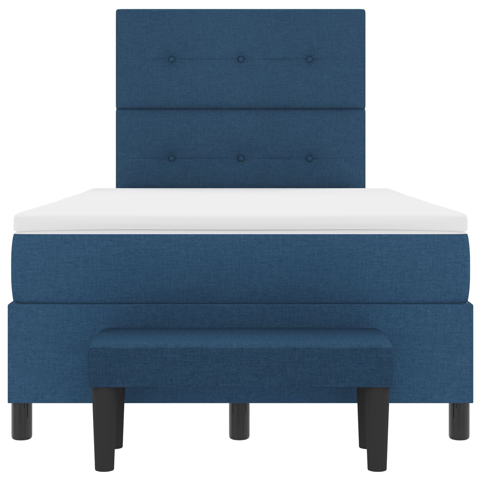 Boxspringbed Met Matras & Bank Stof Blauw 120 x 190 cm Knoop tufted